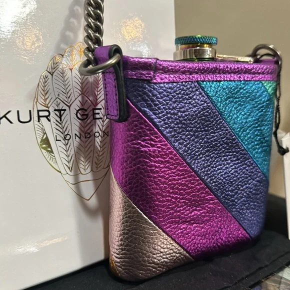 Kurt Geiger Kensington Metallic Leather Flask - Picture 11 of 13